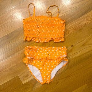 Cutie orange high wasted two piece swimsuit. Worn once!